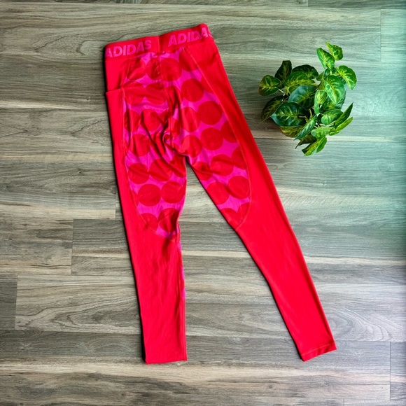NWT Adidas x Marimekko Tech fit Prime Long Tights Red Geometric Print Size S - Picture 14 of 15